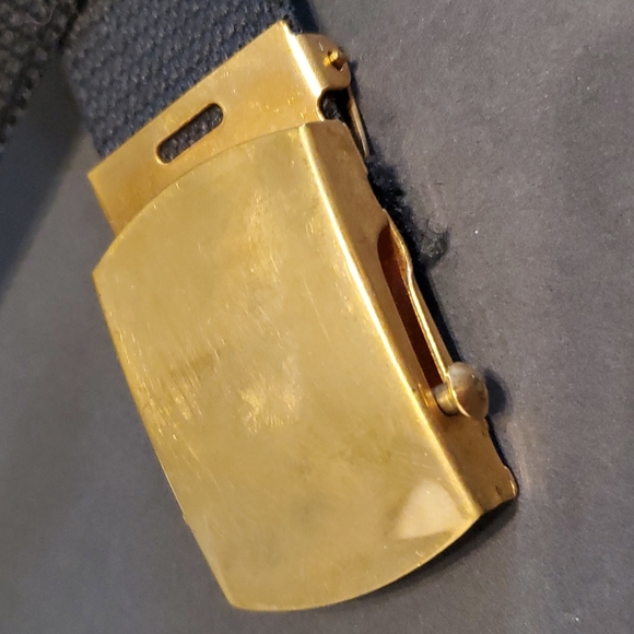 3 in 1 Belts w/ release claspped gold buckle w black & blue/gray belt strap S-L - Picture 4 of 6